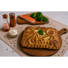 Пирог с кетой и брокколи