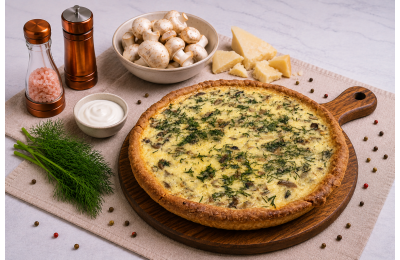 Киш с сыром и грибами Киш с сыром и грибами